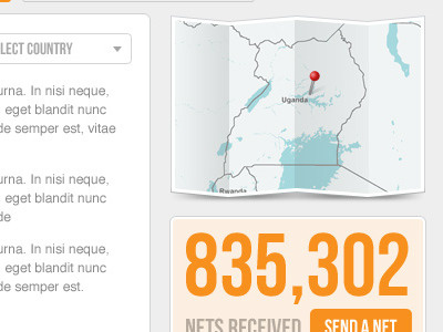 Non-profit WIP counter infographics map non profit web design