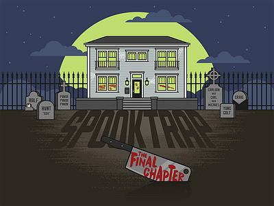 Halloween Invitation graveyard halloween horror house illustration night vector