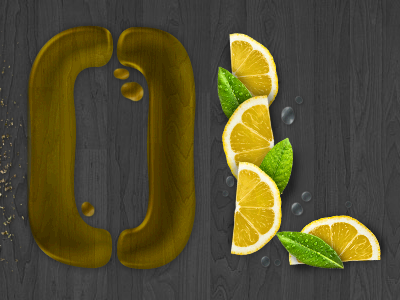 Delicious OL lemons olive oil typography