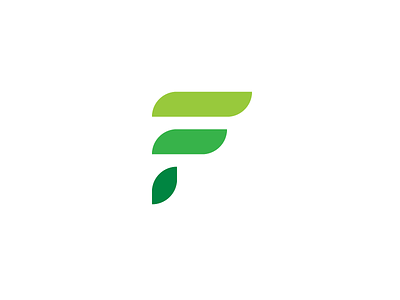 Leafy F (Unused Mark) f green leaves letter logo