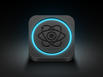 Bodyboss Icon 1 app atom blue body boss dark eye icon science tron