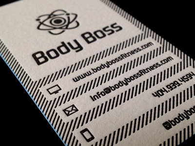 Body Boss Letterpress Goodness body boss business card fitness letterpress