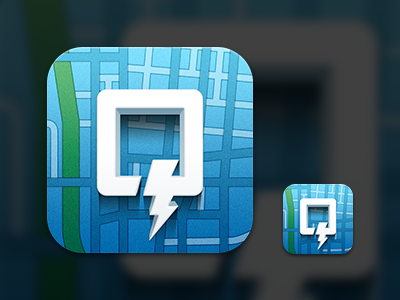 Quicksquare App Icon app icon blue foursquare gps ios iphone maps quick quicksquare square