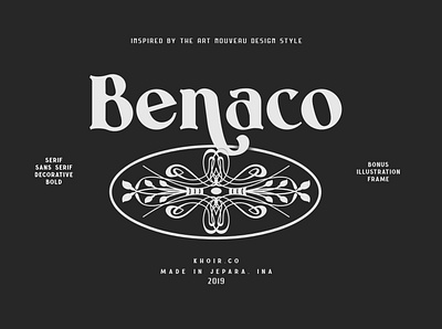 Benaco art nouveau classic decorative design display font handlettering illustration lettering logotype modern retro serif typography vector art vintage vintage font