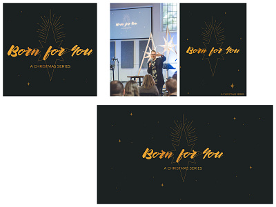 "Born for You" Christmas Collateral branding design icon illustration layout logo