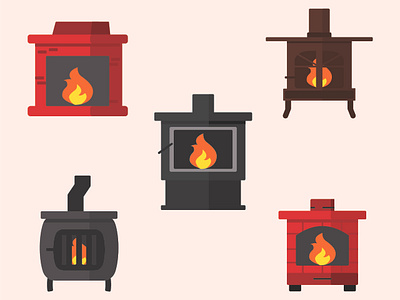 Wood Stoves Icons