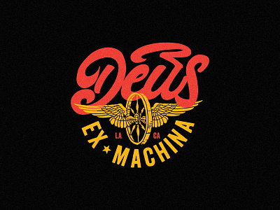 Deus Ex Machina fly wheel badge badge logo design designer deus custom deus ex machina illustration tshirt designer tshirt mockup tshirtdesign typography vector