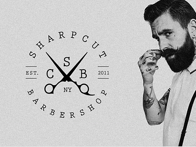 Sharpcut Barbershop barber branding cut identity logo logodesign salon sharp shop