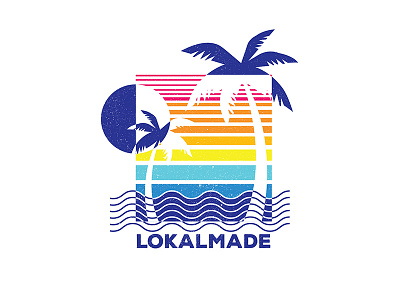 Lokalmade apparel beach color desis lines shirt summer sun sunset surfing vintagegn wave