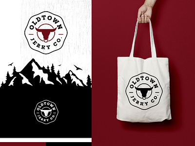 Oldtown Jerky Co. beef beef jerky branding branding design clean cow logo logodesign logodesigner minimal minimalism simple design