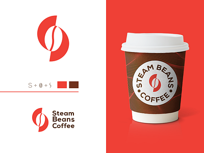 Steam Beans Coffee branding design cafe logo coffee coffee bean logo minimal minimalist