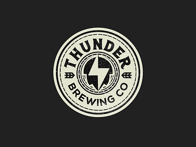 Thunder Brewing Co. badge badge design badge logo beer beer logo brewing company logo thunder thunderbolt