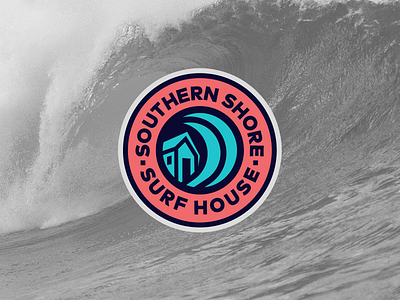 Southern Shore Surf House logo badge badge design badge logo beach house icon logo logodesigner logodesigns logomaker stoked summer surf wave