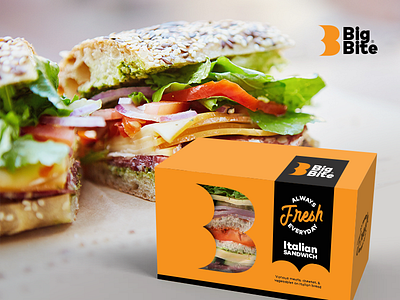 BigBite Sandwich in a Box Design box design box mockup packaging design packaging mockup sandwich