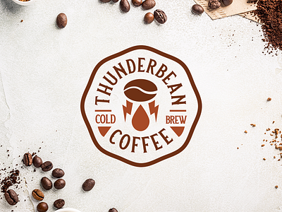 Thunder Bean Logo badge badge logo badgedesign brand brandidentity branding branding design coffee cold brew design icon illustration logo logodesign typography vector