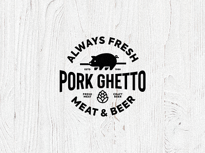 Pork Ghetto logo concept badge badge design badge logo badgedesign beer brand brandidentity branding branding design design illustration logo logodesign minimal pork simple logo type typography vector