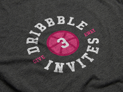 3 Dribble Invites!!! badge badge logo badgedesign dribble invites invitation invite giveaway invites logo logodesign vector