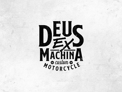 Deus Ex Machina badge logo badgedesign branding custom illustration logo logodesign motorcycle motorcycles type art typedesign typography