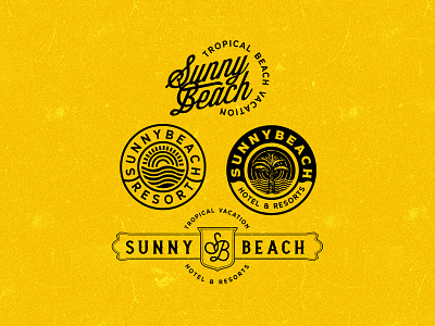 Sunny Beach logo exploration badge badge logo badgedesign beach brandidentity branding design logo logodesign resort summer type typography