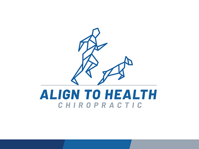 Chiropractic Logo active blue branding chiropractor dog grid health human logo people running vector