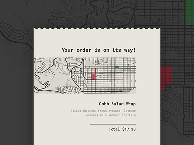 Daily UI Challenge #017 - Email Receipt 017 dailyui delivery email food food delivery map design receipt