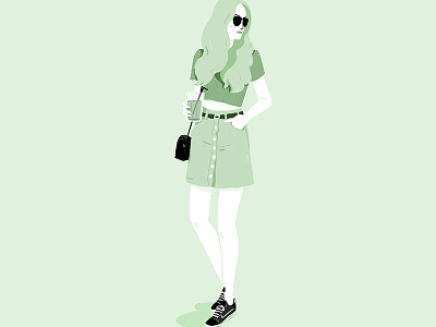 Mint smoothie fashion illustration outfit