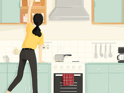 Kitchen illustration kitchen scene
