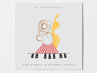 Album Cover Design - Created for "Pablo Woiz & Milonga Roots" album cover aobe illustrator contrabass illustration music album percussion piano tango