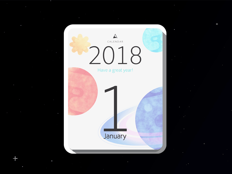 Hello, 2018! 2018 animagic animation january motion graphics newyear space universe