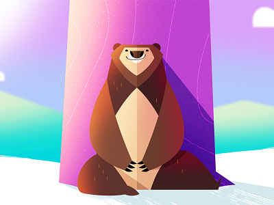 Happy Bear! animation bear character design concept art concept. illustration photoshop