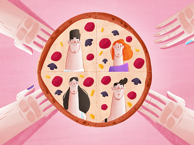 Love is.... someone to share your pizza with! concept concept art dominos photoshop pizza share styleframe
