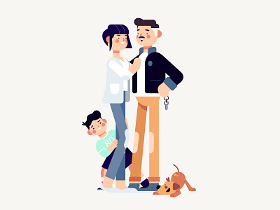 Family 2d after effects animation character character design concept concept art design dog family illustration mograph motion graphics photoshop