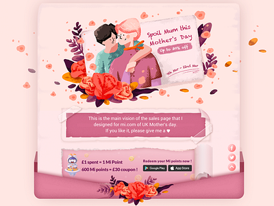 Mother's Day sales page illustration mothers day sales page web website 手绘 插图 设计