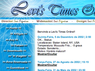 Levi's Times Online - circa 2001 backintime blogbeforeblogs blue photoshop slicesandtables