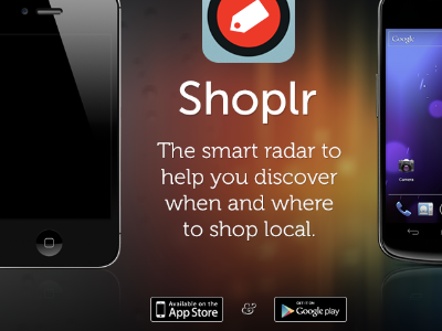 Get Shoplr android iphone landing page shoplr