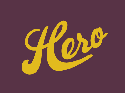 Hero 2 custom lettering logo type