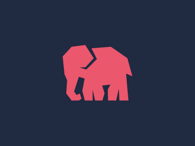 Pink Elephant elephant illustration logo