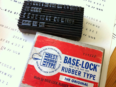 Base-Lock® Rubber Type brolly font gothic stamp