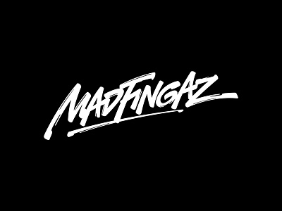 Madfingaz brush graffiti handtype lettering logo script