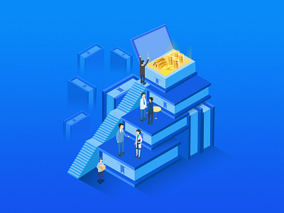 isometric 2.5D illustration 2.5d book illustration isometric study