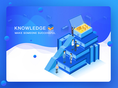 isometric  2.5D  illustration about book and knowledge