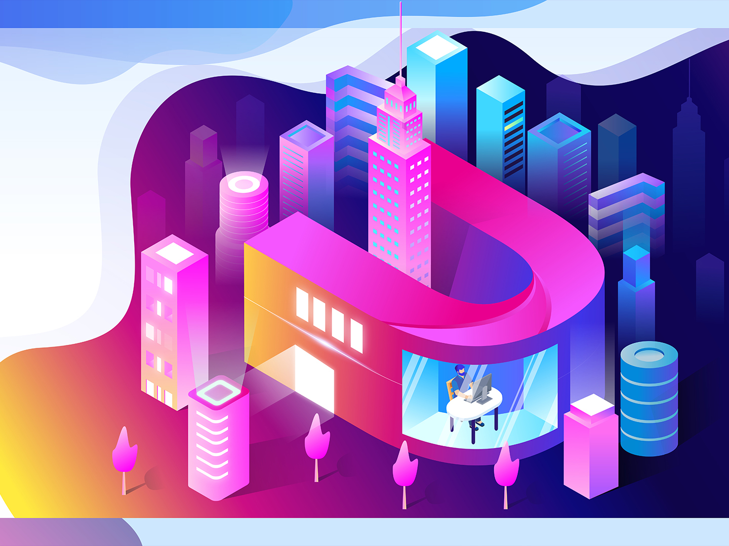 isometric letter U illustration by Amelia Tse on Dribbble