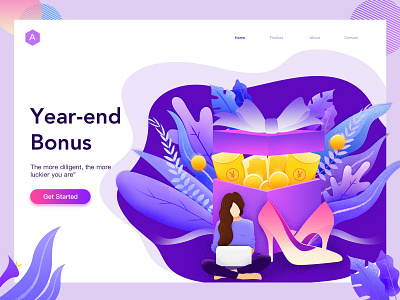 Year-end Bonus illustration plant illustration ui web site year end bonus