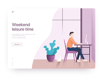 Weekend time illustration ui 扁平 插图