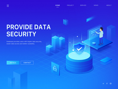 Data security illustrations 2.5d illustration ui 扁平