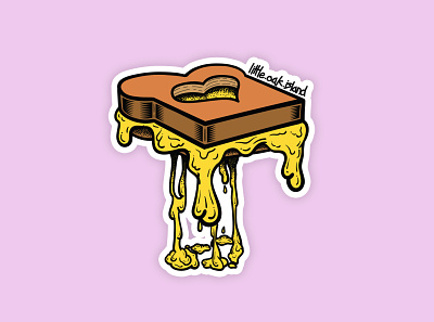 I Love Cheesy Stuff cheese grilled cheese illustration illustrator sandwich sticker toast vector vector illustration
