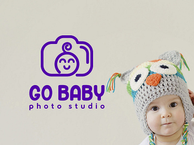 Go Baby Photo Logo Design art azerbaijan baby baby logo brand branding creative designer graphicdesign illustration logo logo design logoinspire logotype minimalism modern photo photo studio photoshop vector