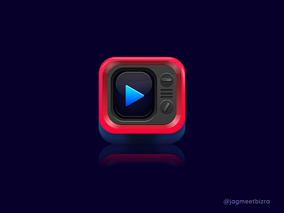 3D App icon 3d app colors design glossy icon logo perspective play tv