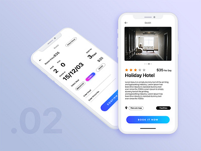 Hotel Booking app booking clean clear design hotel mockup ui ux white