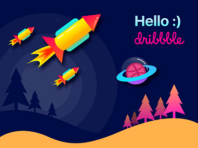 Debut Shoot clean colorful debut design dribbble first hello illustration photoshop shot